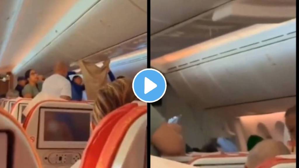 water leaking from air india flight sealing shocking video viral