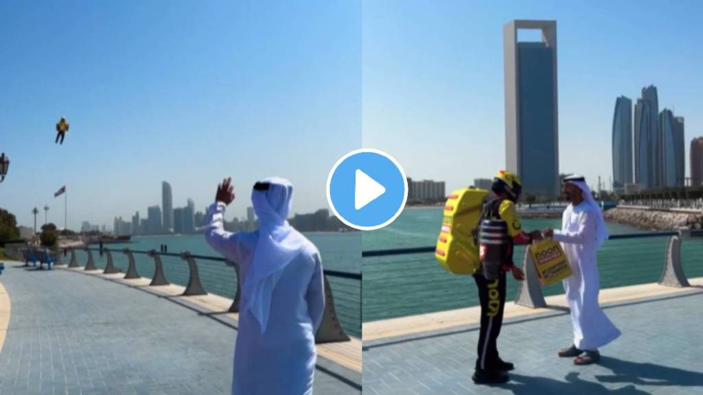 A Video Of A Delivery Boy From Noon E Commerce Company In Dubai Bringing Goods Flying Through The Air Has Gone Viral