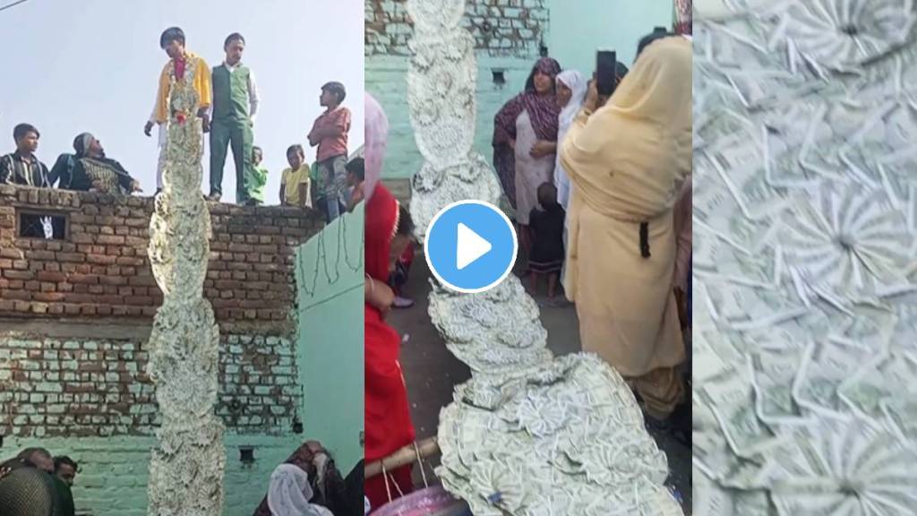 people were left in tears after seeing rs 500 notes around the grooms neck watch shocking video