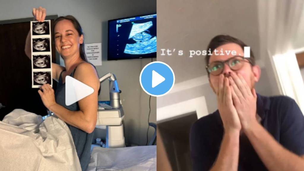 Viral video woman gives good news to husband about her pregnancy after 15 years