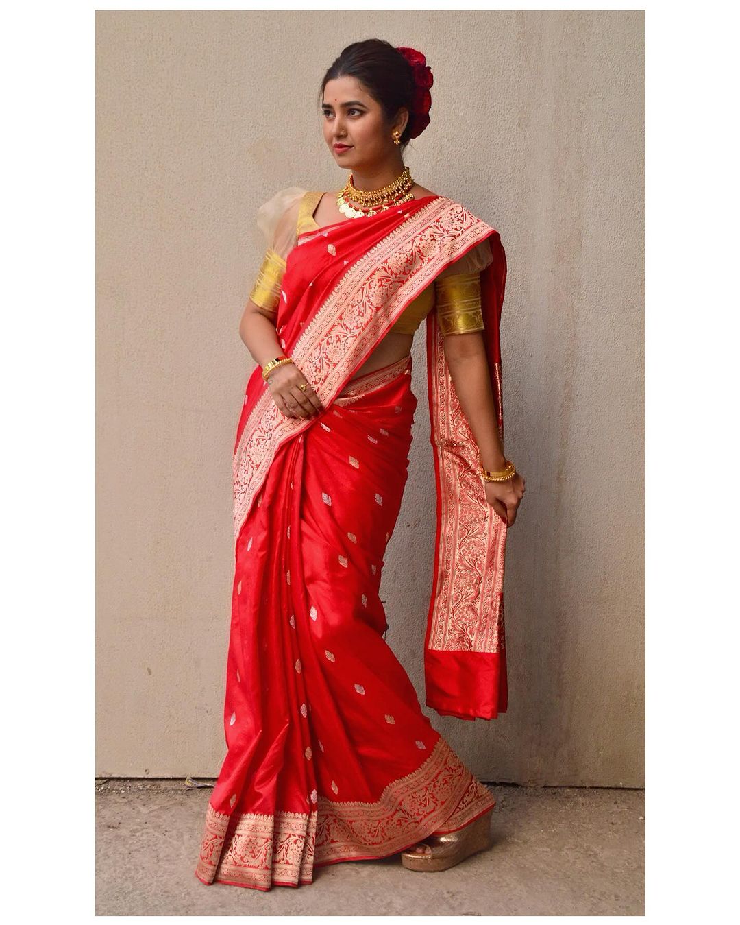 Latest Banarasi Silk Marathi Wedding Saree Shalu 2022