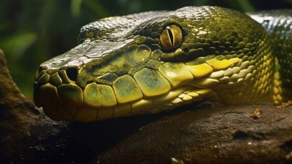 man in swimming pool with pet anaconda