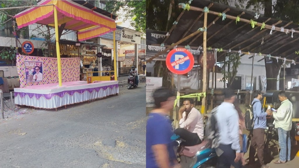 kalyan dombivli cracker shops, traffic jam due to cracker shops, cracker shops on the road