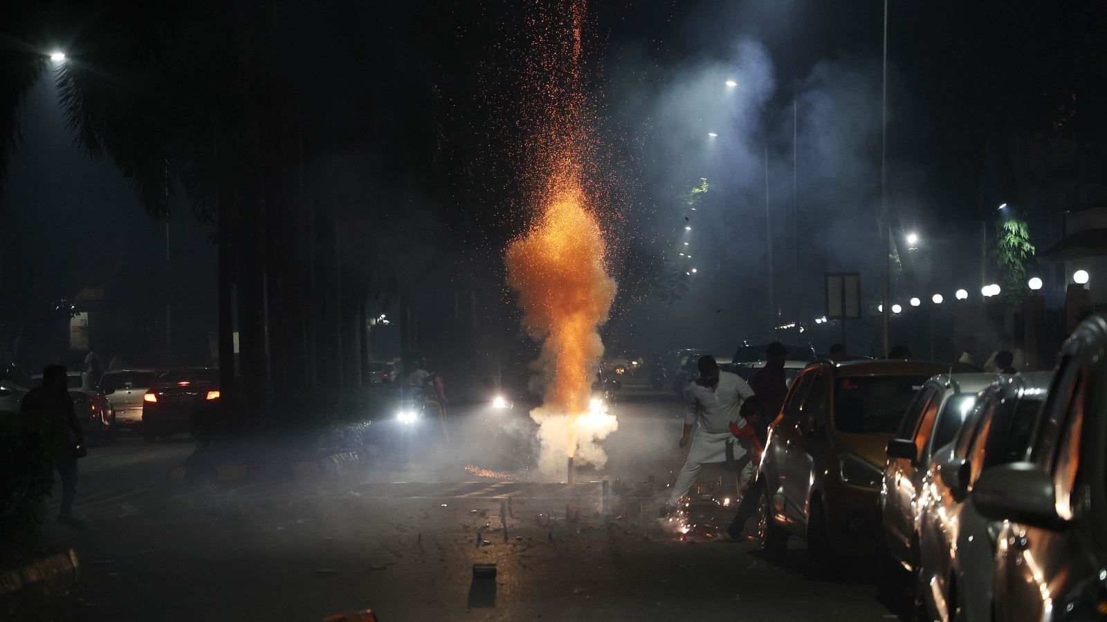 Fireworks on Diwali in Ludhiana.