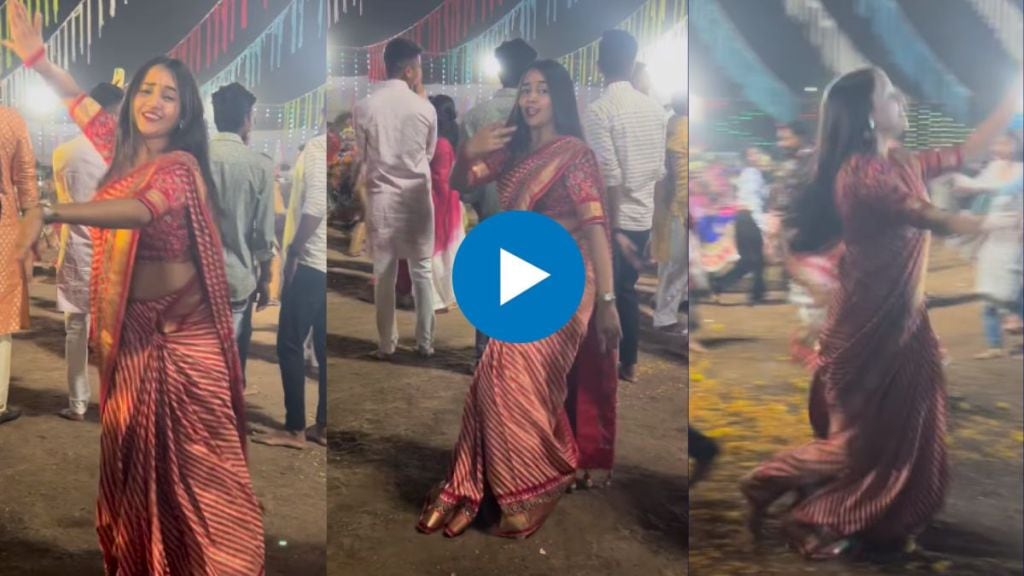 The girl did a fantastic garba on Marathi Lavani song Chandra