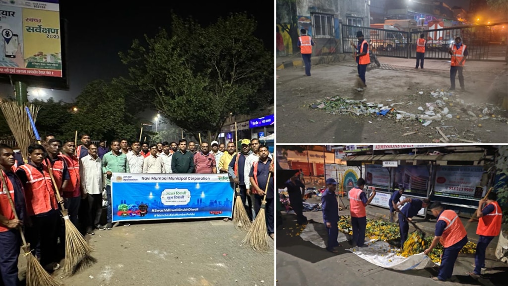 Waste and Solid Management Department of NMMC collected 27 tons of firecrackers flowers waste Lakshmi Pujan day