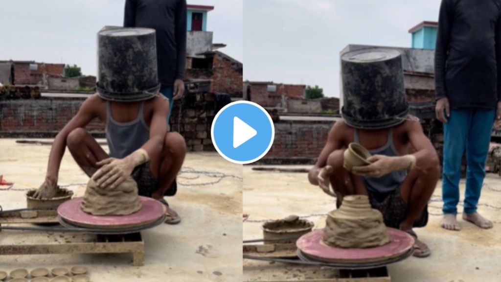 this is a real art a young boy made a pot by covering eyes video goes viral