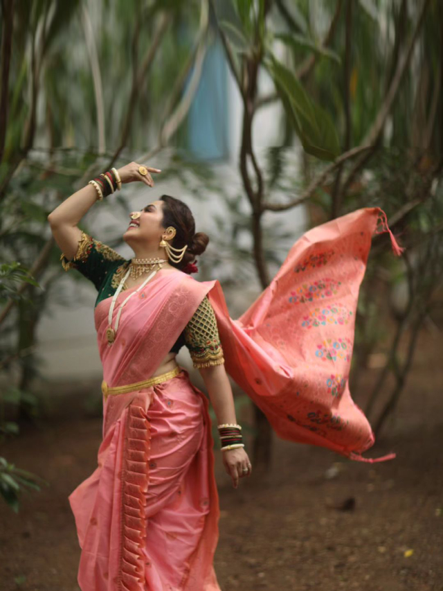 Pin by Nauvari Kashta Saree on Nauvari Saree | Haldi outfits, Bride  photoshoot, Saree photoshoot
