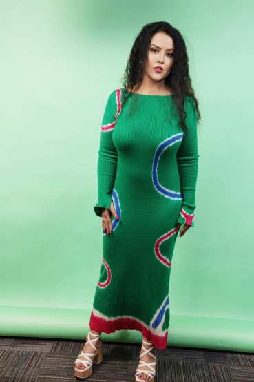 Amruta Fadnavis Green Bodycon Dress