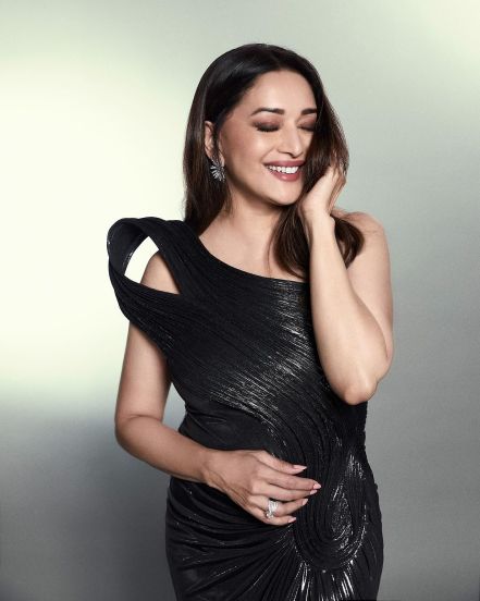 Madhuri Dixit Black Designer Gown