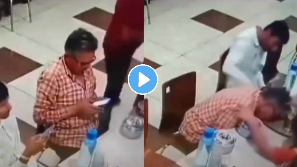 heart attack viral video of man dies came to eat food hotel in madhya pradesh