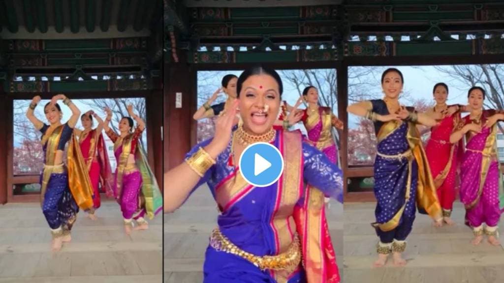 Marathi Actress And Dancer Aditi Bhagwat Lavni Dance With Korean Girls