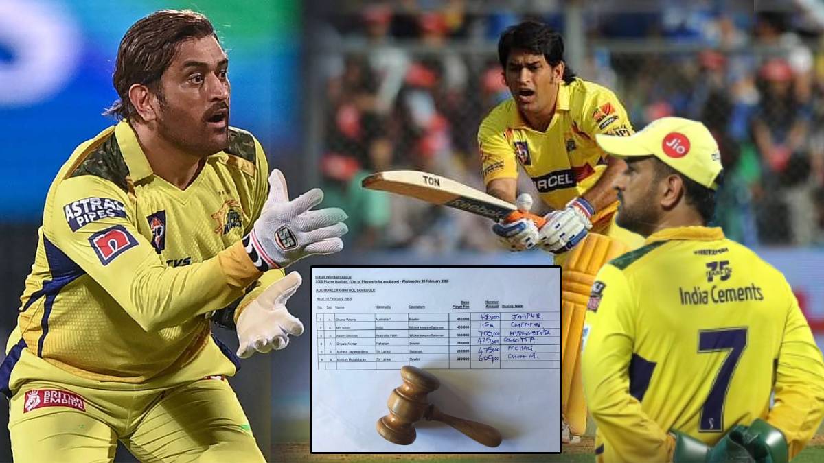 IPL Auction 2008 Sheet Breaks The Internet MS Dhoni Iconic Bid From CSK Shoaib Akhtar Also In