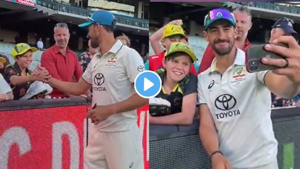 Mitchell Starc gifted his boots to a young cricket fan