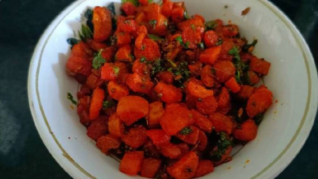 How To Make Carrot Sabji Gajar Bhaji Recipe