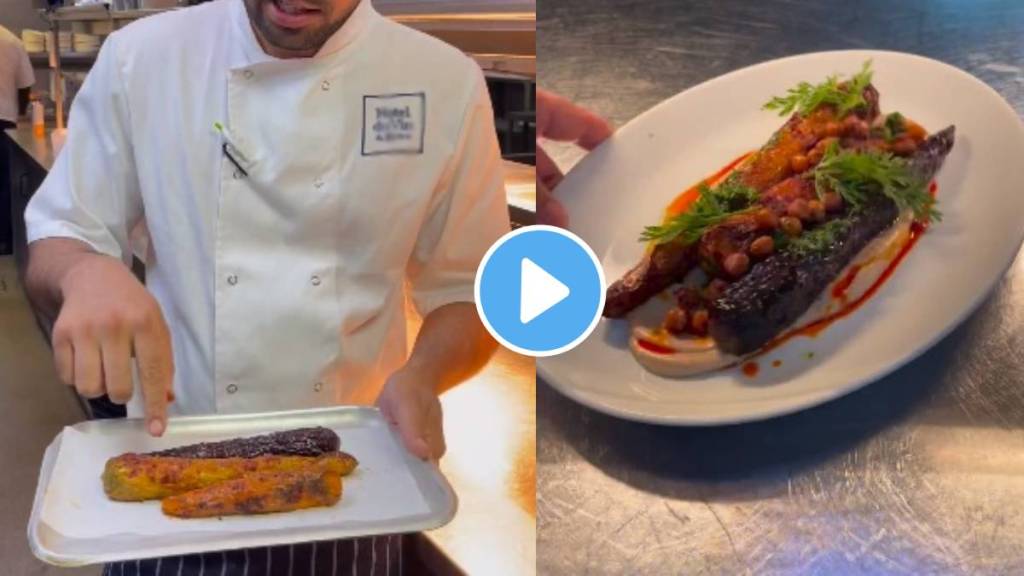 indian chef made dish worth rs 1500 from 15 rupees carrots watch viral video expensive hotel expensive dishe