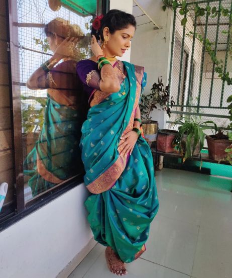 Suruchi Adarkar Nauvari Saree Look