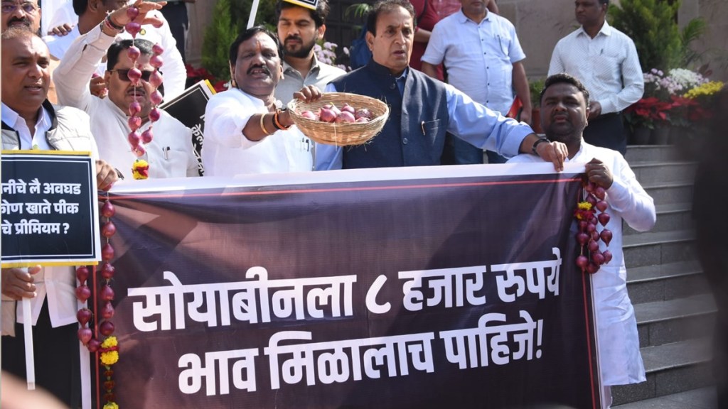 nagpur winter assembly session news in marathi, opposition aggressive on onion issue