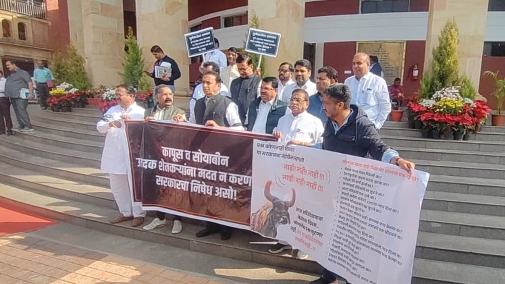 nagpur opposition mla protest, last day raises slogans against the ruling party