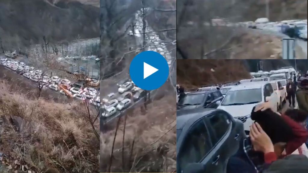 christmas and new year celebration heavy tourist rush in manali traffic jam atal tunnel snowfall