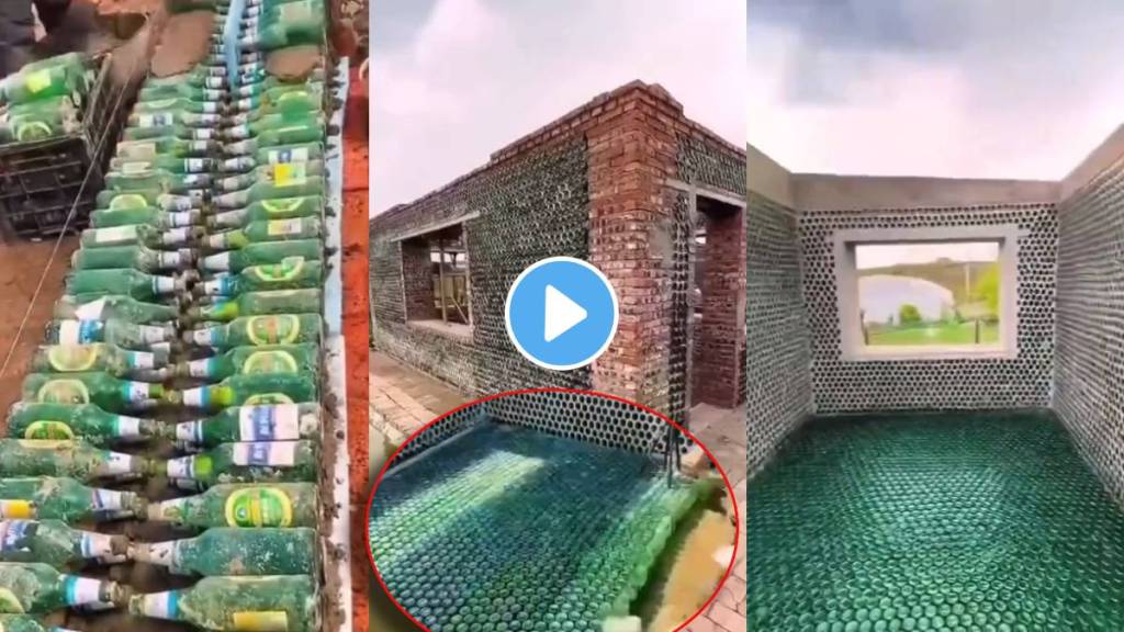 engineers made beautiful house from glass bottles video viral