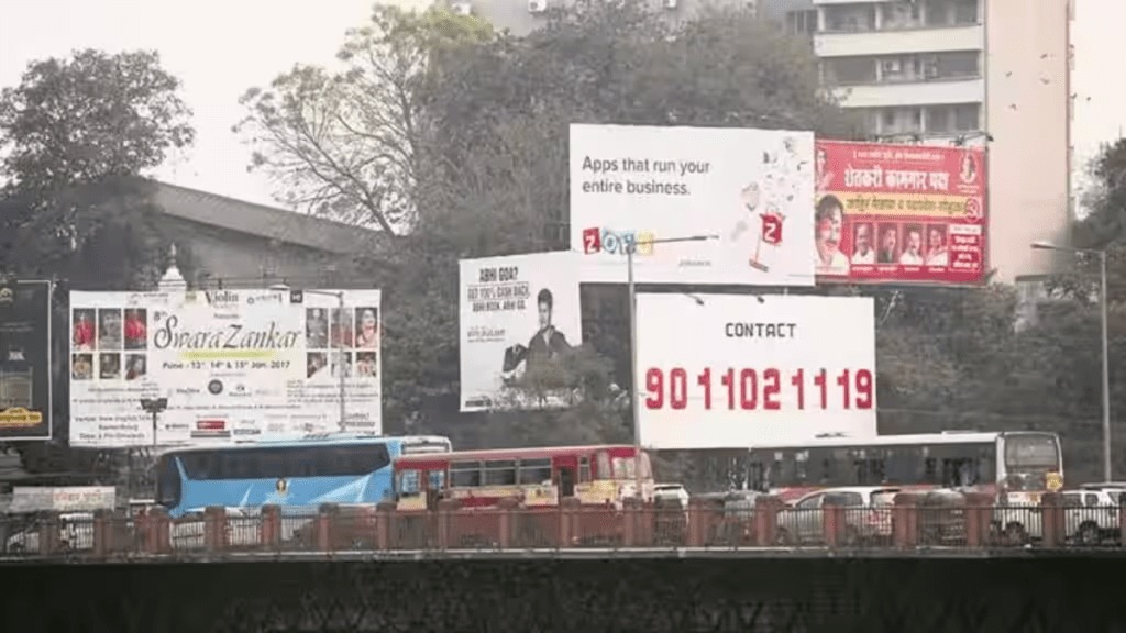 Criminal action posting illegal advertisements pillars metro traffic islands thane