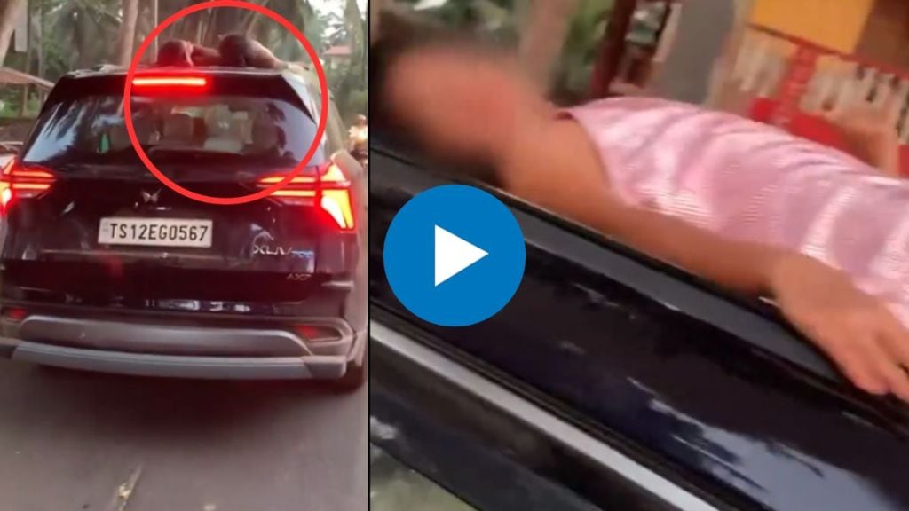 Tourist In Goa Drives SUV With Kids Sleeping On Roof