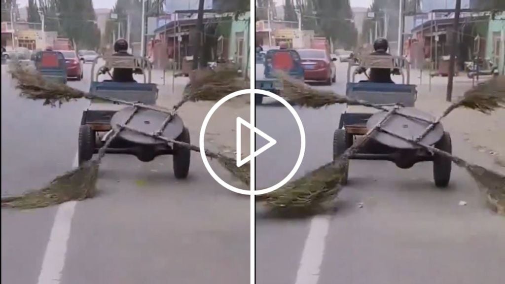 man makes road cleaning machine with amazing jugaad idea video