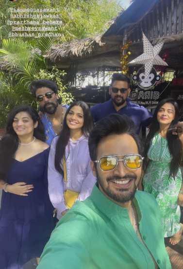 pooja sawant prarthana behere and bhushan pradhan goa vacation