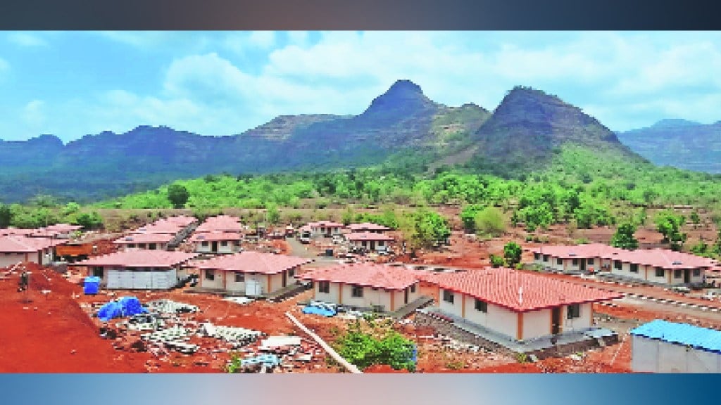 Distribution of fixed houses to the families of Darad tragedy at Taliye near Mahad in Raigad district