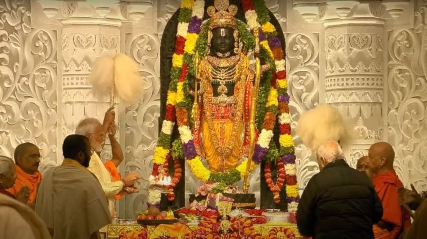 Ram Lalla idol at the Shri Ram Janmaboomi Temple 