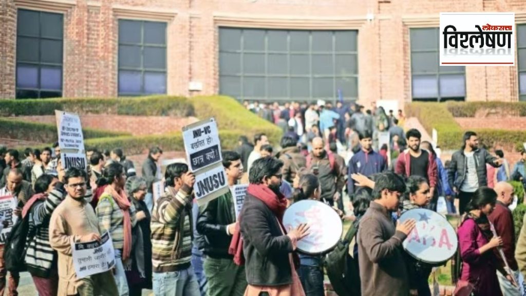 History of Student Movements in JNU and Student Protest Banning Explained in Marathi