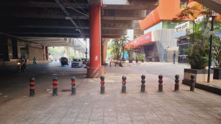 Bollards on footpaths also cause trouble to Andheri residents Bollards are everywhere on Andheri Kurla route