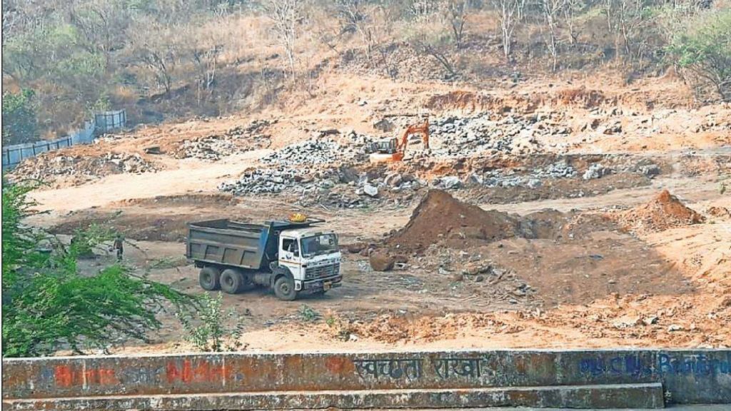 Excavation at the base of Parsik Hill for a school project