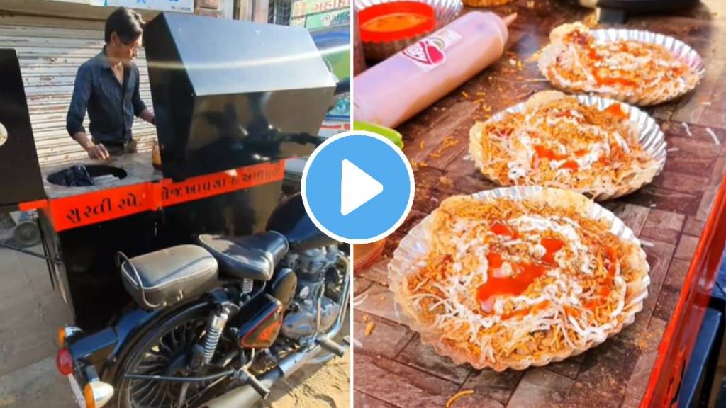 A unique trick of a chaat seller Started business on Royal Enfield Bike Watch the video once