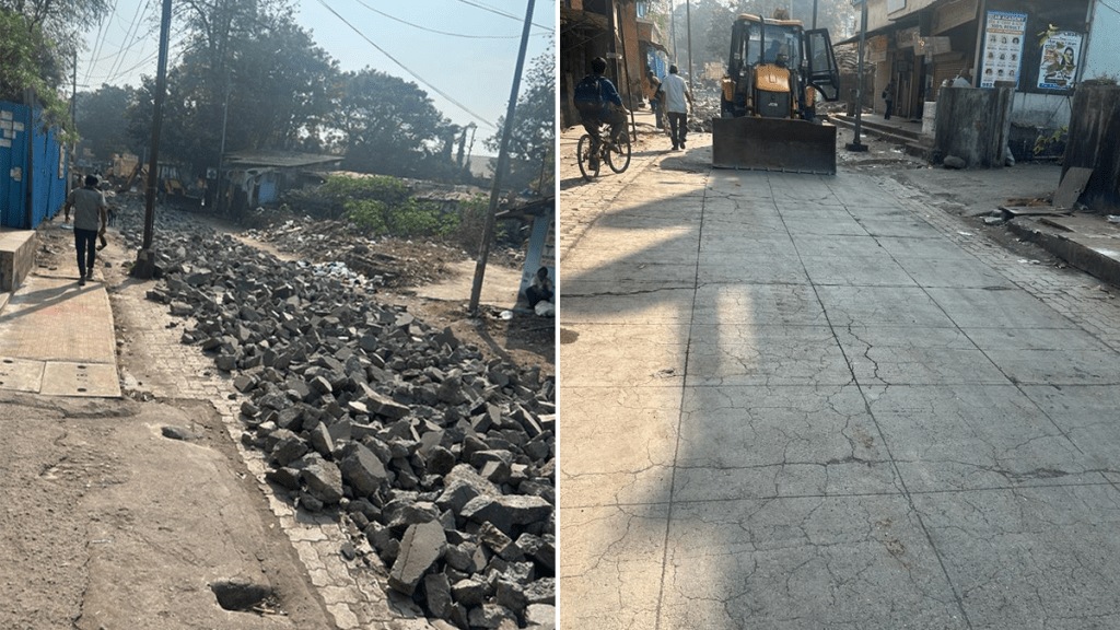 residents expressed displeasure municipality started constructing a new road between Parlikar Vakhar and Mhaskar Hospital Kalyan West