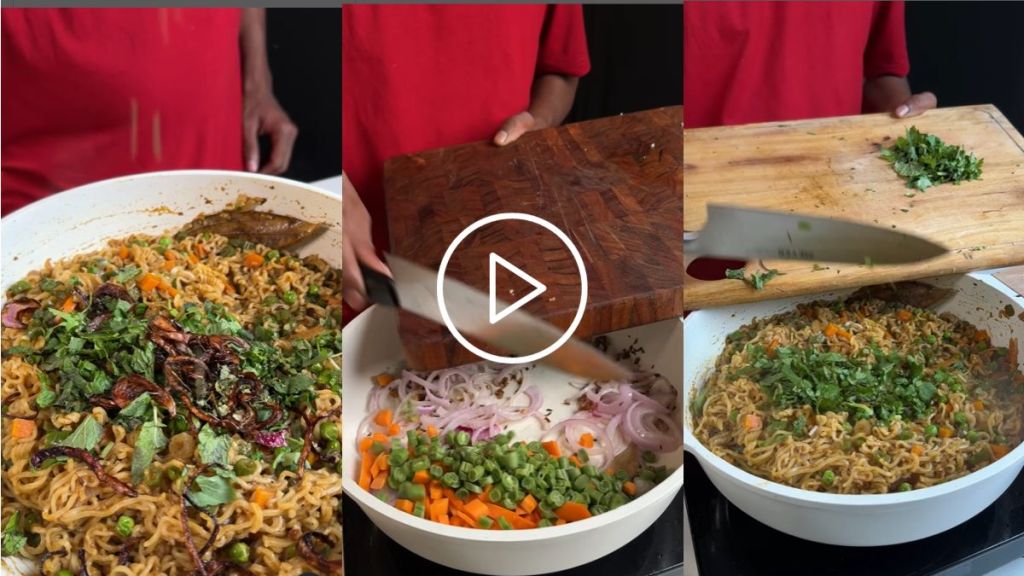 Viral video of Maggi biryani recipe