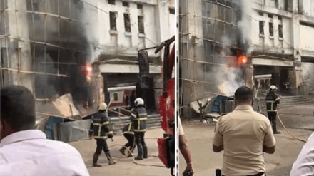 fire railway building near Grantroad station mumbai