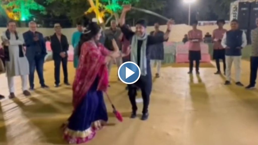 MLA indraneel naik holding sword in hand and dance with wife video goes viral on social media