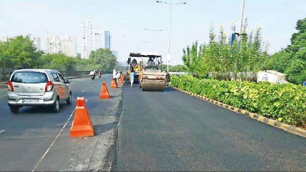 Navi Mumbai, Palm Beach road, microsurfacing technique