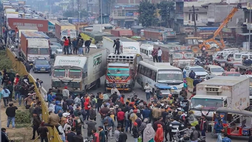 Truck drivers strike