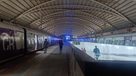 Lights off at Uran station platform