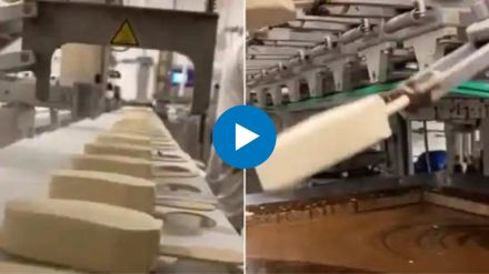 How are chocolate ice cream sticks mass-produced Video fascinates people