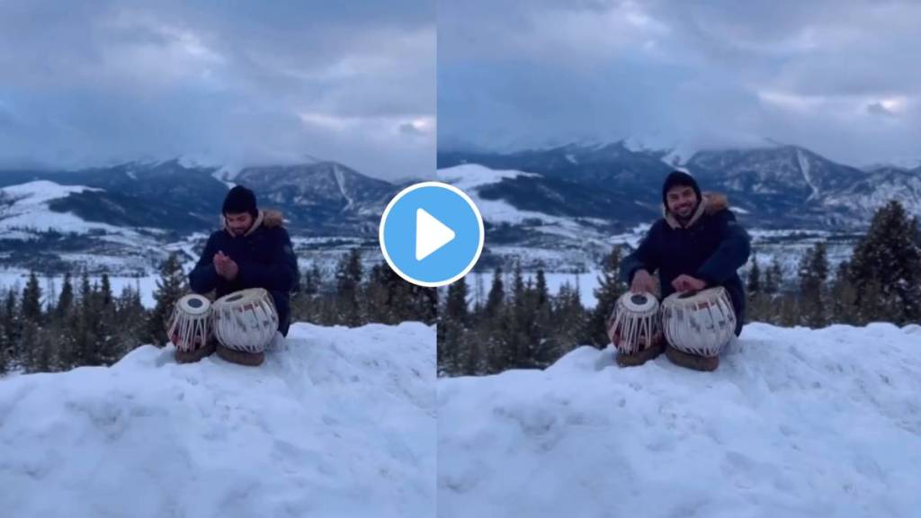 Harsh Goenka Shared man playing tabla cover of Mahiye Jinna Sohna in snow will win your heart