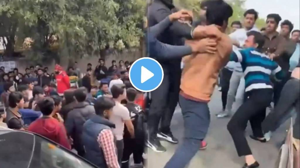 University viral video of two group of boys fight over a girl