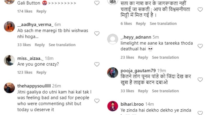 Poonam Pandey alive netizens trolled 2