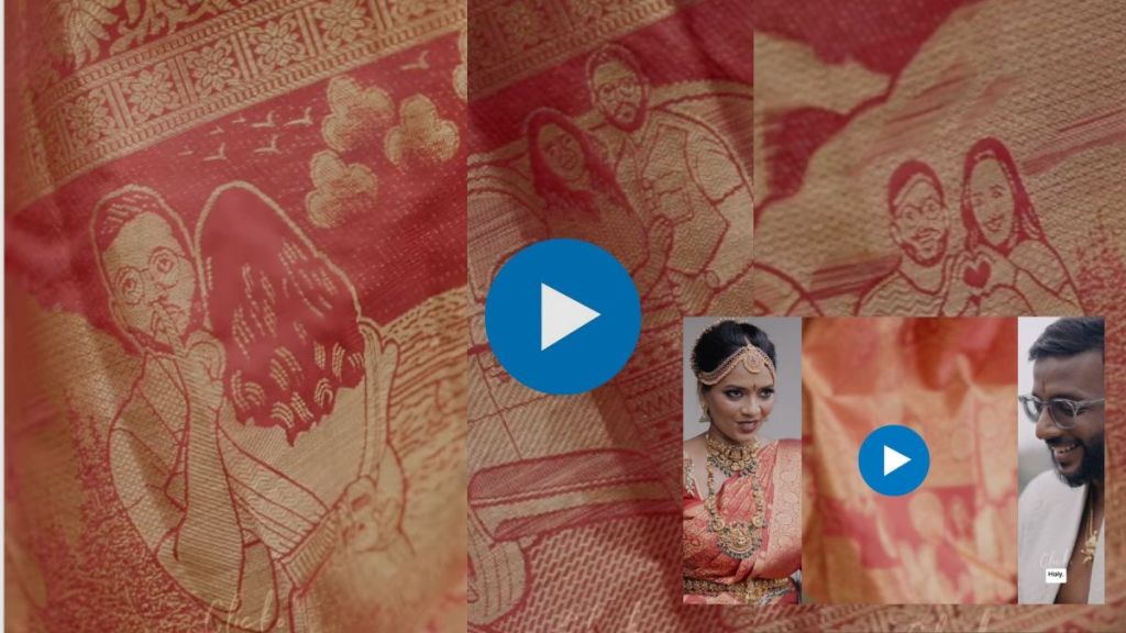 The bride painted a love story on the wedding shawl; Watch Navradeva's reaction once Video Viral