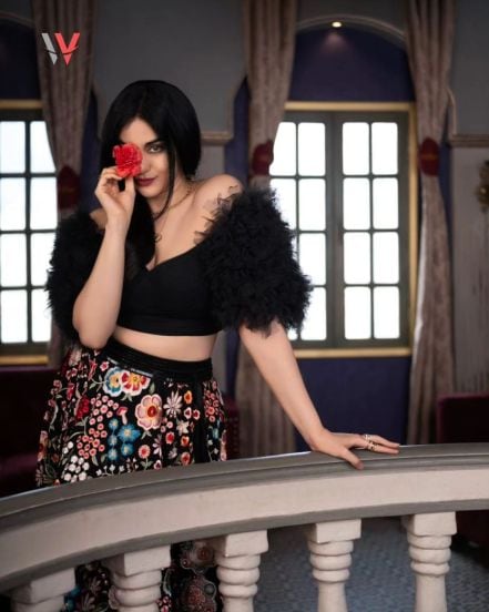 adah sharma crop top lehenga new look for Wedding Vows magazine photos viral