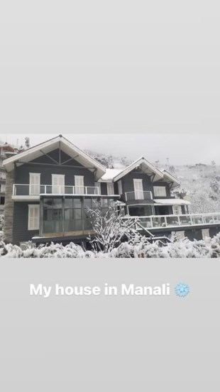 Kangana Ranaut shared pictures of her snowclad manali house himachal pradesh see photos