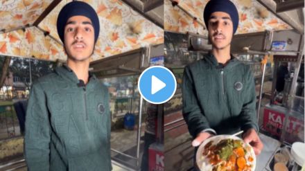 school boy selling chaats on food stall to support family after death of his father